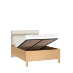 Das Doppelbett SANDEN 12 (140x200 cm) mit dem inkludierten Lattenrost, das die solide Basis für einen erholsamen Schlaf zeigt.
