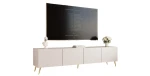 Seitenansicht des modernen, stehenden TV-Boards ANGEL 200, sauber freigestellt auf weißem Hintergrund.