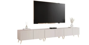 XXL Stehendes TV-Lowboard ANGEL 300 cm auf Füßen mit LED-Beleuchtung
