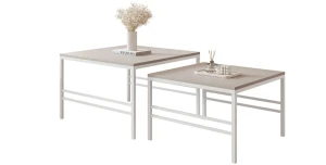 Couchtisch Set FORMA 2in1 | Weißes Gestell | Skandinavisch