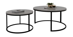 Couchtisch-Set LAVO 2in1 | Schwarzes Gestell | Loft-Stil
