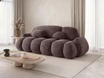 Schräge Seitenansicht des modernen Sofas STONE mit Bezug aus Vibe 69.