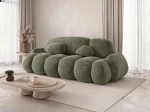 Schräge Seitenansicht des modernen Sofas STONE mit Bezug aus Vibe 38.