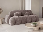 Schräge Seitenansicht des modernen Sofas STONE mit Bezug aus Vibe 28.