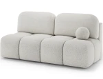 Frontale Ansicht des Sofas im edlen Stoff Royal 01, sauber freigestellt auf weißem Hintergrund.