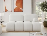 Frontale Ansicht des eleganten Sofas im Farbton Royal 01, die das zeitlose Design und die bequeme Polsterung hervorhebt.