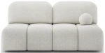 Frontale Ansicht des Sofas im edlen Stoff Royal 01, sauber freigestellt auf weißem Hintergrund.