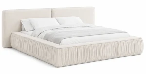 Königliches Bett SAVONA 180x200 | Riviera Samt | Plissierter Rahmen
