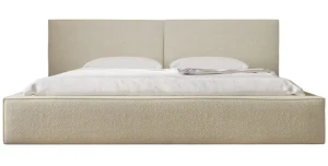 King Size Bett LUGANO 180x200 | Bouclé | Metalllattenrost & Bettkasten