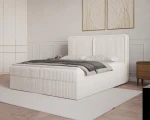 Das elegante Bett im Stoff Ambience 02, stilvoll arrangiert und harmonisch in ein modernes Schlafzimmer integriert