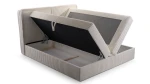 Das Bett mit beidseitig geöffneten Bettkästen, die maximalen und großzügigen Stauraum präsentieren.