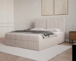 Das elegante Bett im Stoff Ambience 04, stilvoll arrangiert und harmonisch in ein modernes Schlafzimmer integriert