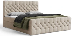 King Size Boxspringbett PRINCESSA 180x200 | Samt Manila | Bettkasten