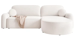 Universales Ecksofa SIGMA 280 cm | Bouclé-Stoff Quelle | Schlaffunktion