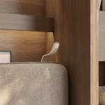 Nahaufnahme der pneumatischen Gasdruckfedern und des sicheren Klappmechanismus, die ein leichtes Öffnen des Wandklappbetts Bed Concept garantieren.