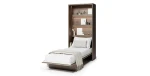 Das ausgeklappte Wandklappbett Bed Concept BC-03 mit 90x200 cm Liegefläche im Dekor Eiche Dunin, frontale Ansicht freigestellt auf weißem Hintergrund.