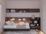 Das ausgeklappte horizontale Gästebett Bed Concept BC-06 (90x200 cm) im Dekor Eiche Dunin, stilvoll arrangiert und schlaffereit in einem einladenden Zimmer.