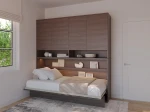 Das ausgeklappte horizontale Gästebett Bed Concept BC-06 (90x200 cm) im Dekor Eiche Dunin, stilvoll arrangiert und schlaffereit in einem einladenden Zimmer.