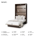 Das ausgeklappte Gästebett Bed Concept BC-02 (120x200 cm) im Dekor Eiche Dunin, stilvoll arrangiert und schlaffereit in einem einladenden Zimmer.