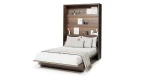 Das ausgeklappte Doppel-Wandklappbett Bed Concept BC-01 mit 140x200 cm Liegefläche im Dekor Eiche Dunin, frontale Ansicht freigestellt auf weißem Hintergrund
