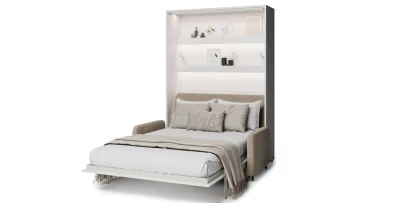 Elektrisches Schrankbett BED CONCEPT BC-36 140 Weiß inkl. gepolstertem Kopfteil