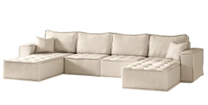 Wohnlandschaft BOHO U Chenille-Stoff Alpine Raven | Freistehend
