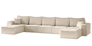 Wohnlandschaft BOHO U XL Chenille-Stoff Alpine Raven | Freistehend