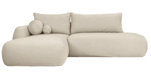 Ecksofa FABO COMFORT Bouclé Quelle | Schlaffunktion | Bettkasten