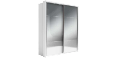 Schwebetürenschrank ARTI 17 (180 cm) – 2 Vollspiegel-Fronten & 3 Kleiderstangen