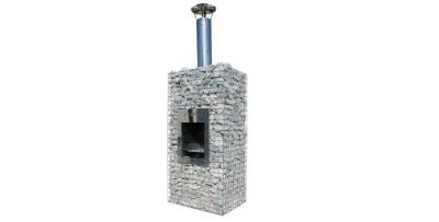 Gabionenkamin Vesuvius 1 Grillkamin Gartengrill Edelstahl 140cm