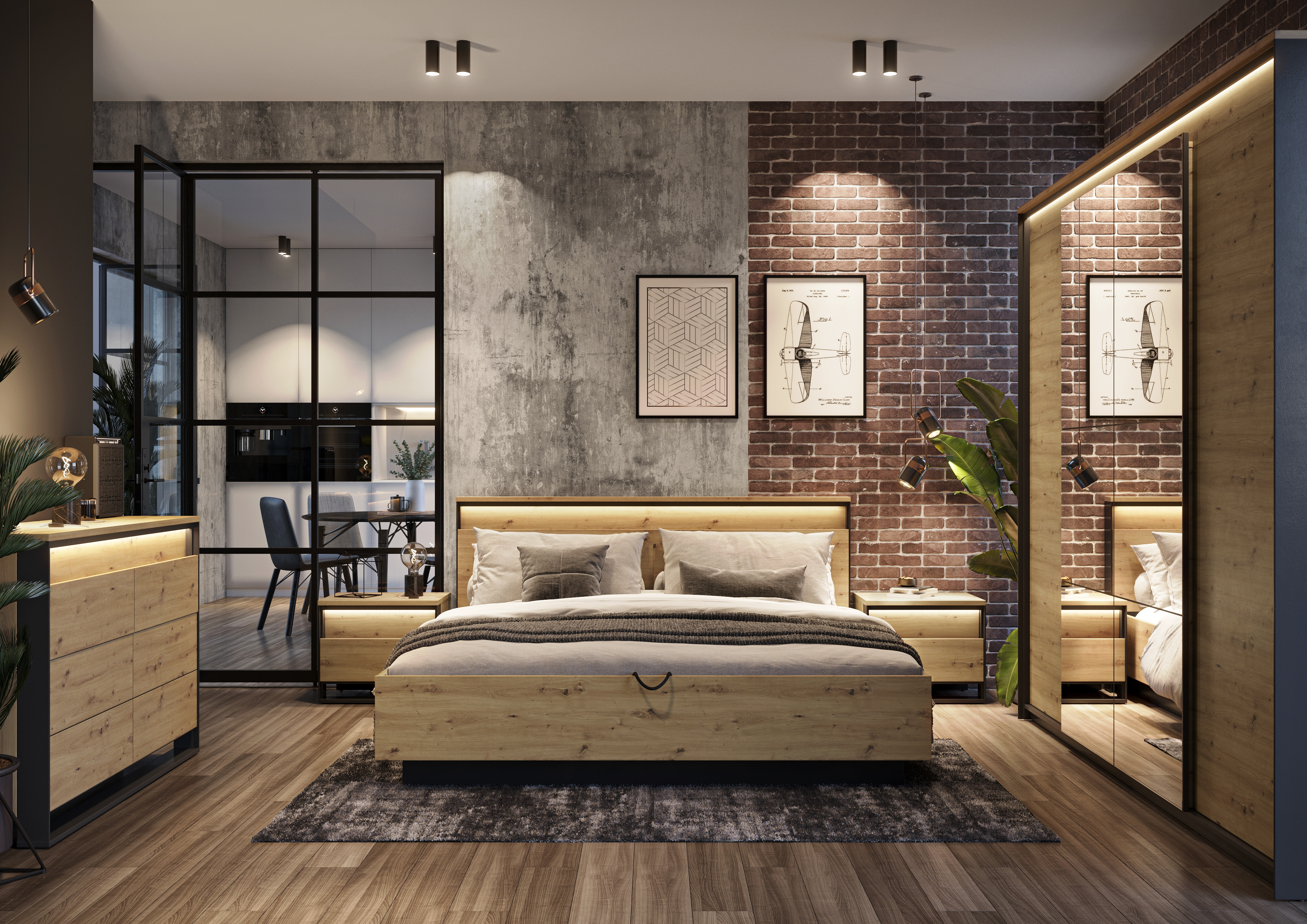 Schlafzimmer im Loft-Stil - Schönheit und Einfachheit